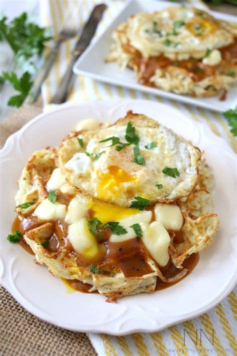 Bake 4 to 5 minutes or until deep golden brown and crisp. Poutine Hash Brown Waffles | Nutmeg Nanny