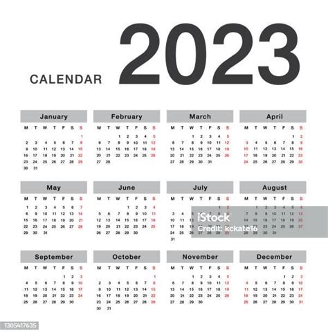 Vetores De Modelo De Design De Vetor Horizontal Do Calendário De 2023