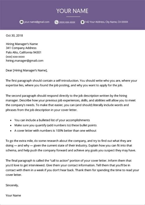 50 Cover Letter Templates Microsoft Word Free Download