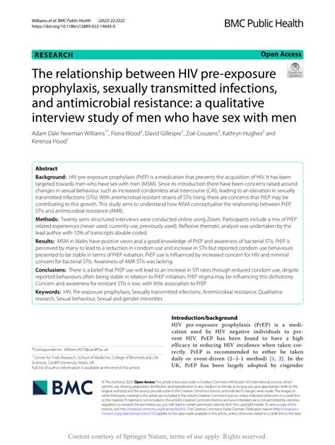 Pdf The Relationship Between Hiv Pre Exposure Prophylaxis Sexually