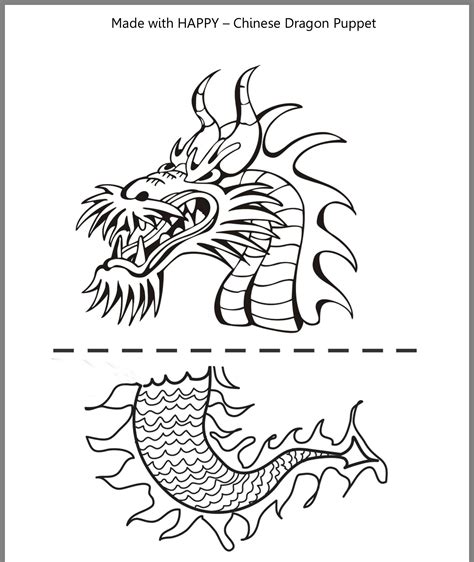 Printable Chinese Dragon Craft Template