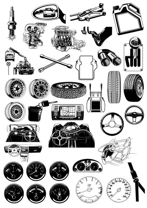 Auto Spare Parts Theme Illustration Vectors Free Cdr Vectors File Free