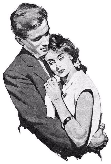 Romance Art Vintage Romance 50s Art Retro Art Couple Illustration