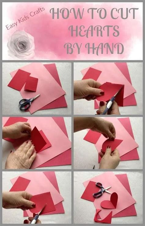 How To Cut Paper Hearts By Hand Easy Valentine Day Crafts For Kids