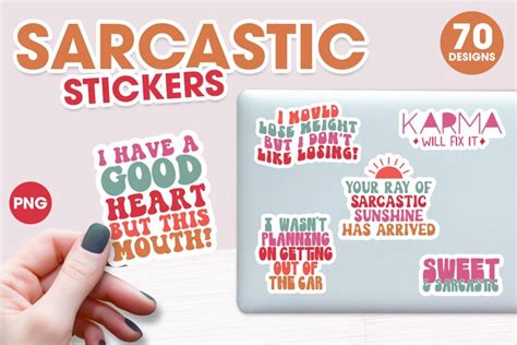 Sarcastic Stickers Png Bundle Printable Stickers