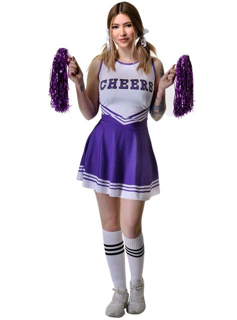 Womens Sassy Purple Cheerleader Costume