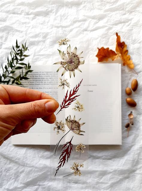 Pressed Flowers Bookmark Nature Bookmarks Handmade Book Etsy