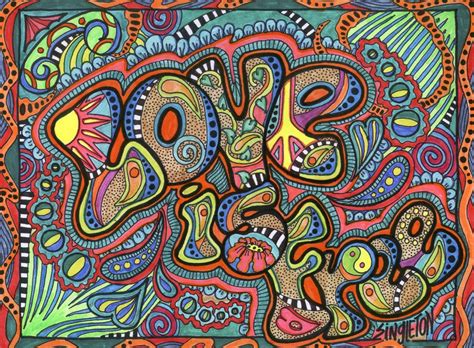 Psychedelic Typography Love Hippie Colorful Drawing Wallpapers Hd
