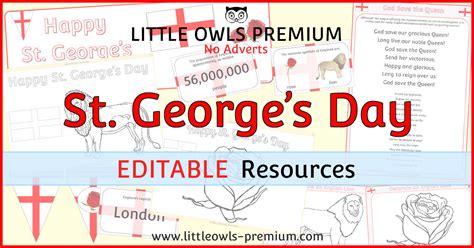 FREE St George's Day Colouring/Coloring Pages - English Flag, Lion