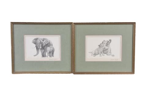 Collection Of 2 Fine Art Prints Depicting African Wildlife By Andrew