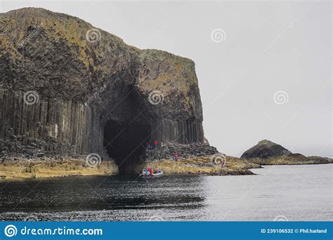 Fingals Cave And Hexagonal Volcanic Basalt Rock Columns Isle Of Staffa