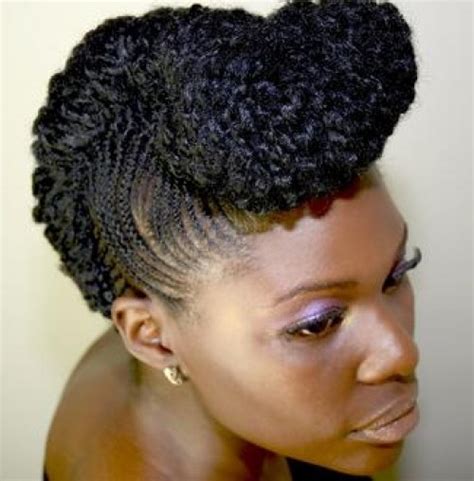 This is an updo hairstyle, especially for short and medium length hair. Natural Brides | Elegant Cornrow Updo | Protective Natural ...
