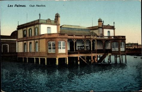 Ansichtskarte Postkarte Las Palmas Kanaren Club Nautico Manuskript