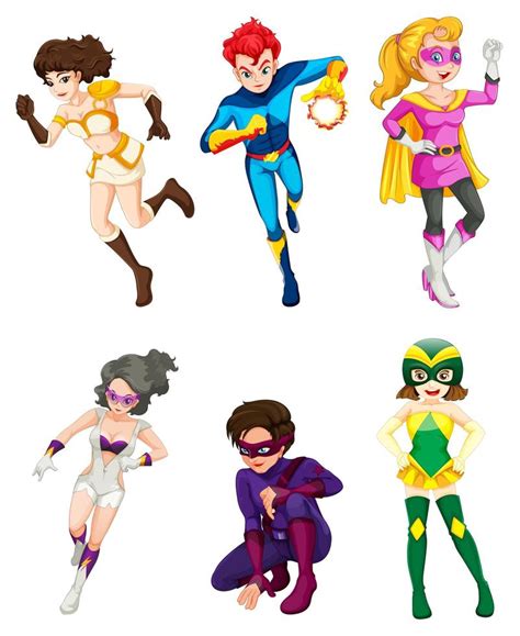 Male And Female Superheroes Set 1338155 Vector Art At Vecteezy