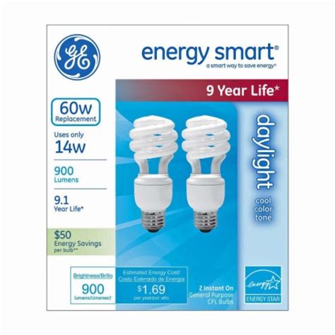 Ge Energy Smart 14 Watt 60 Watt Instant On Daylight T3 Spiral Cfl