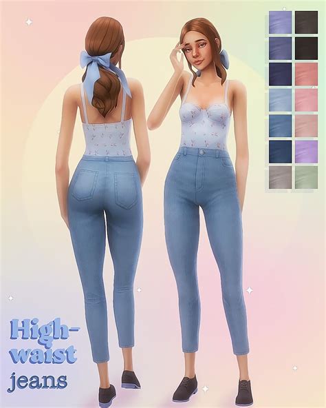 Sims 4 High Waist Jeans Micat Game
