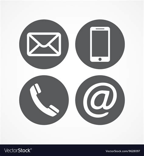 Contact Icons Set Royalty Free Vector Image Vectorstock