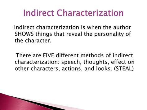 PPT - Characterization PowerPoint Presentation, free download - ID:5349411