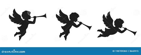 Angel With Trumpet Vector Illustration 40040648