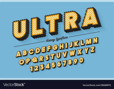 Decorative Vintage Retro Typeface Font Royalty Free Vector