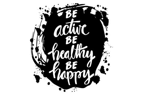 Be Active Be Healthy Be Happy Graphic By Handhini · Creative Fabrica