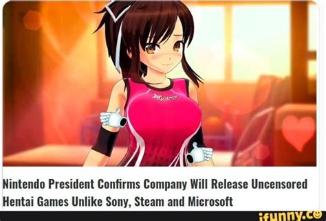nintendo president confirms company will release uncensored hentai games unlike sony steam and