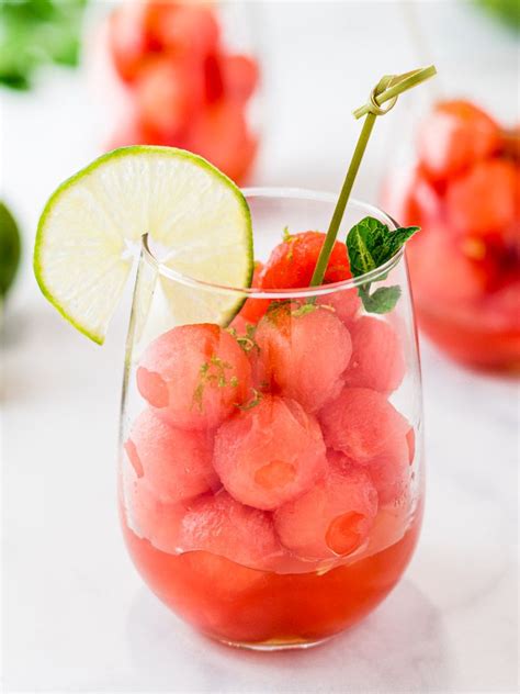 Watermelon Balls With Lime And Mint Syrup Recipe Mint