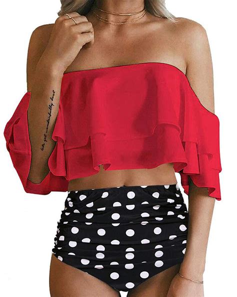 Pin On Ruffle Off Shoulder Two Piece Collection