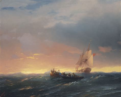 Ivan Aivazovsky 1817 1900 Vessels In A Swell At Sunset 1850 45 X 55