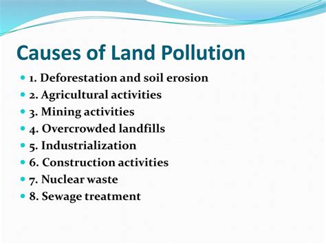 What Are 5 Causes Of Land Pollution