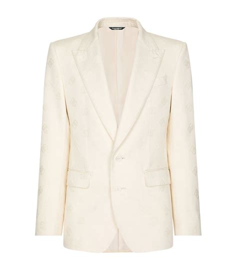 Dolce Gabbana Multi Dg Jacquard Single Breasted Suit Jacket Harrods Uk