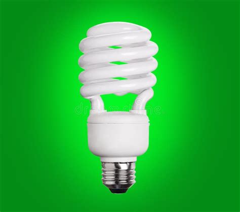 Cfl Fluorescent Light Bulb On Green Stock Photo Image Of Lightbulb