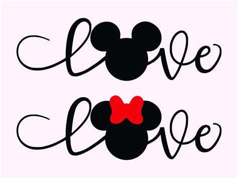 Love Wording Svg Disney Love Svg Mickey Minnie Designs Cut Etsy