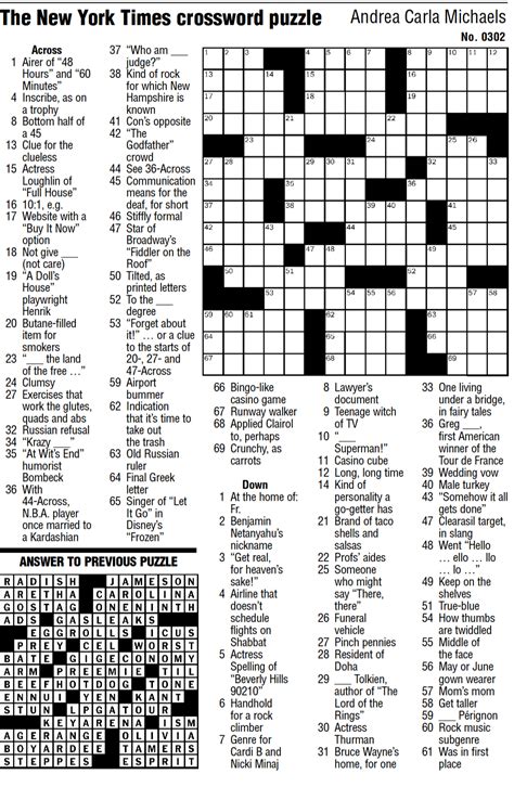 Free Printable New York Times Crossword Puzzles This Will Bring Up Your