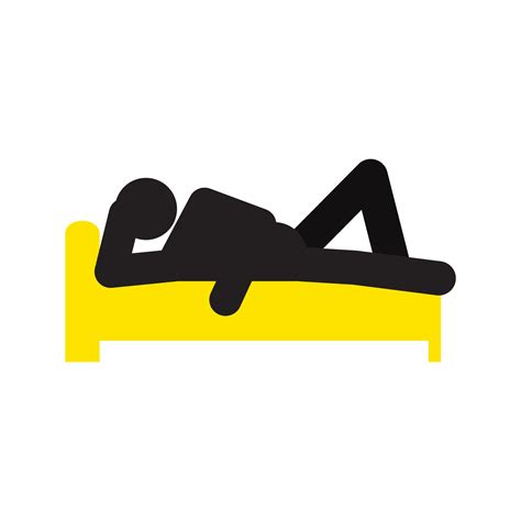 Man Lying In Bed Silhouette Icon Taking Rest Relaxing Isolated