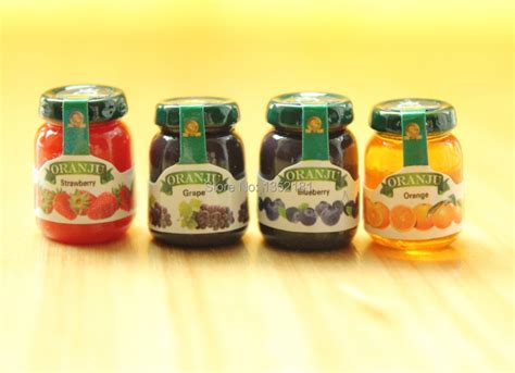 1 12 Cute Dollhouse Miniature Mini Fruit Jam 4pcs 1106 In Kitchen Toys From Toys And Hobbies On