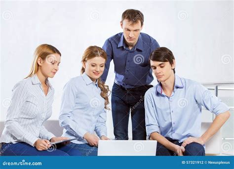 Cooperate For Productive Work Stock Photo Image Of Meeting People