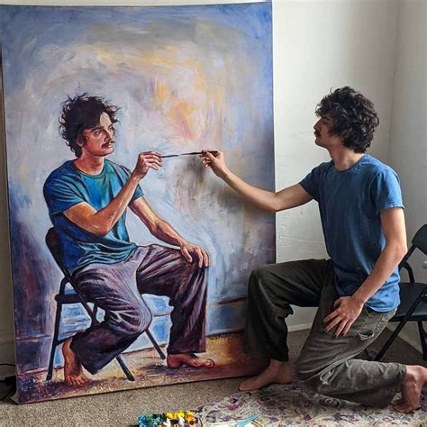 Artist Paints Himself Painting Himself Painting Himself Painting