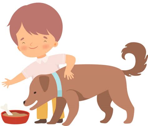 Children Petting Dog Illustrations Royalty Free Vector Graphics And Clip