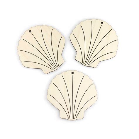 Wooden Seashells Craft Shapes Artcuts