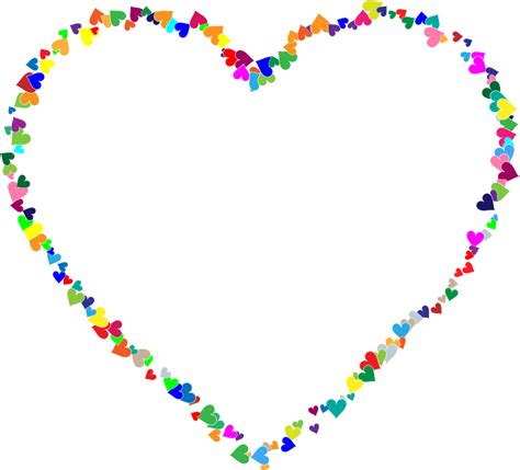 Colorful Hearts Frame Openclipart