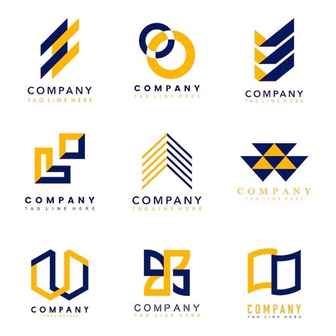 Conjunto de ideas de diseño de logotipo de la empresa Vector Gratis