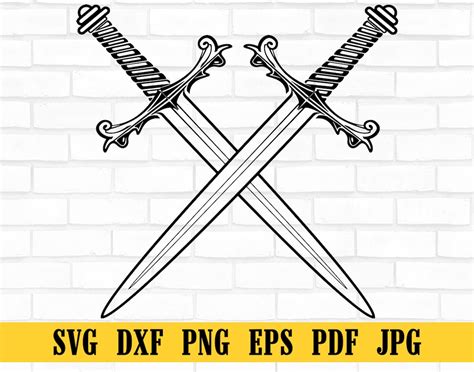 Sword Svg File Sword Dxf Sword Png Double X Sword Svg Knight Sword