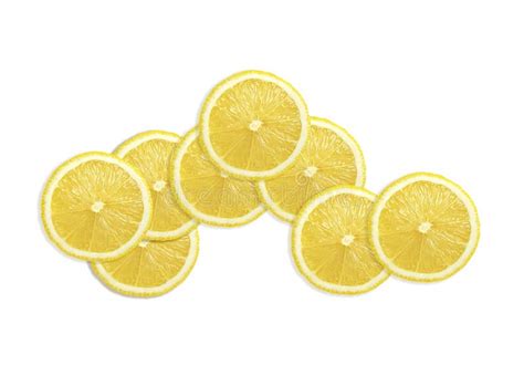 Fresh Lemon Slices On White Background Stock Photo Image Of Isolated