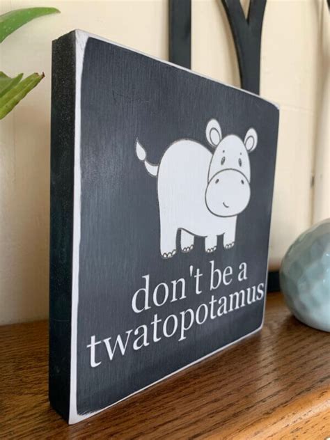 Dont Be A Twatopotamus Sign Bead And Board