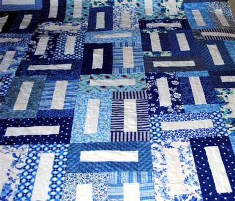Blue And White Scrappy Quilt Double Bed Etsy Quilts Scrappy Quilt
