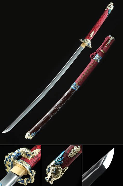 Red Dragon Katana Handmade Japanese Katana Sword High Manganese Steel