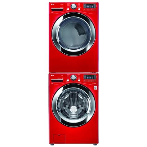 Lg 45 Cu Ft High Efficiency Stackable Front Load Washer Wild Cherry