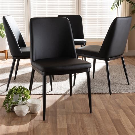 Minerve Black Faux Leather Dining Chair Set Of 4 Pier1