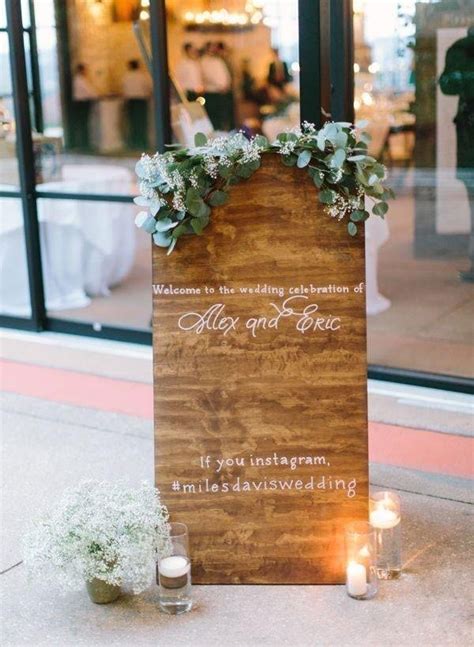 Wedding Welcome Signs In Chalkboard Wood And Glass